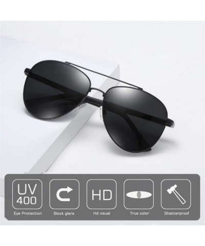 Men Pilot Polarized Sunglasses Vintage Metal Driver Mirror Sun Glasses Male Female Goggle UV400 - C4gold G15 - C8199QD4LUS $7...