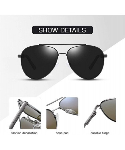 Men Pilot Polarized Sunglasses Vintage Metal Driver Mirror Sun Glasses Male Female Goggle UV400 - C4gold G15 - C8199QD4LUS $7...