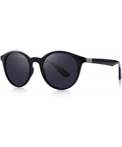 Sunglasses for Women Vintage Polarized Men Sun Glasses Fashion Shades-UV400 Protection Lens - Black - C418MH6AXYO $22.00 Oval