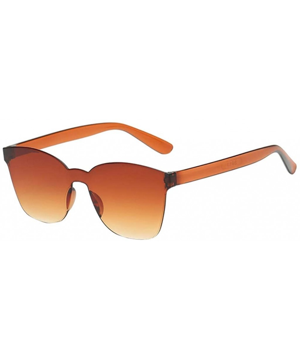 Unisex Fashion No Frame Clear Sunglasses Sexy Retro Sunglasses Women Sunglasses - E - CR196IXQ750 $5.82 Semi-rimless