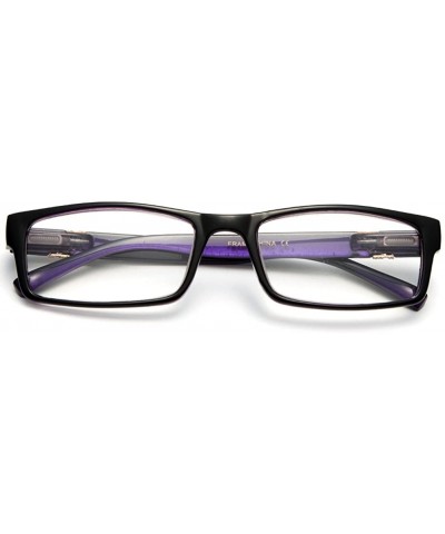 Unisex Slim Fit Temple Design Metal Frame Clear Lens Glasses - Purple - CL11YN6MCN7 $6.20 Oversized