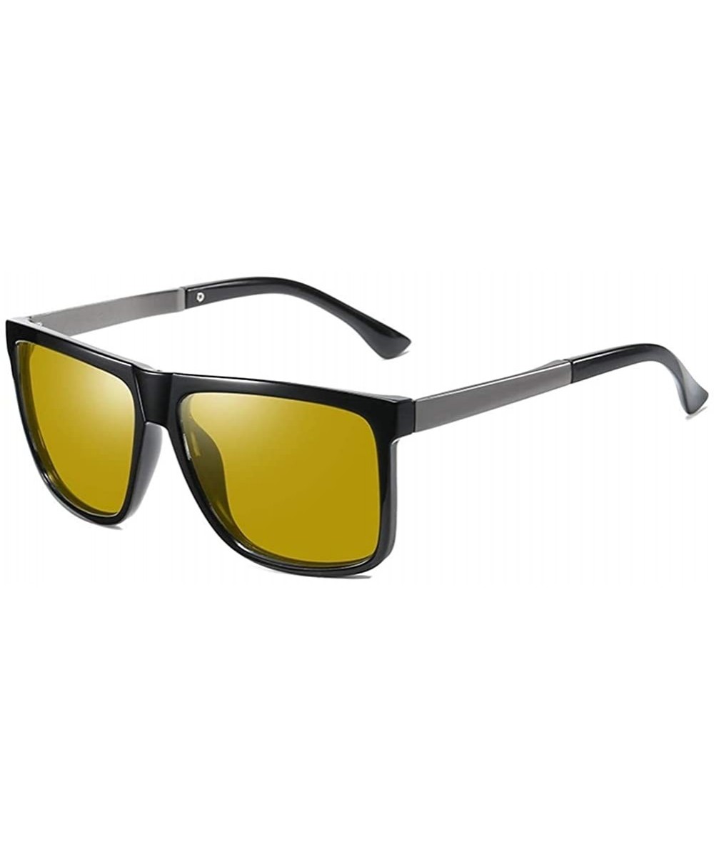 Men Women Classic Polarized Sunglasses Driving Square Frame Sun Glasses Male Goggle UV400 - Black Yellow - CB199OR3REE $7.82 ...