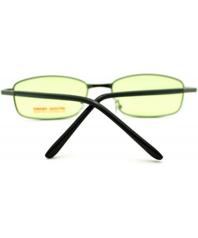 Thin Metal Rectangular Frame Sunglasses Unisex 8 Colorful Lens - Metal - CE11LD0OFAD $8.31 Rectangular