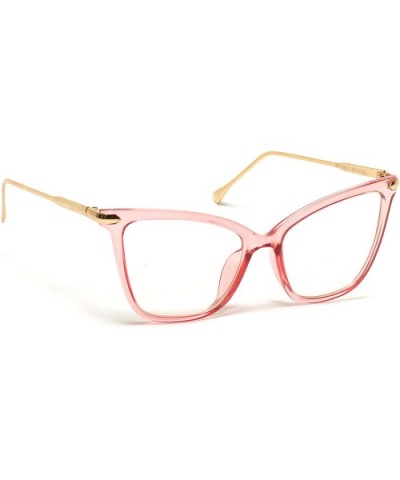 New Elegant Oversized Clear Cat Eye Glasses - Pink Clear & Gold Frame - CN18CC4NL08 $15.97 Aviator