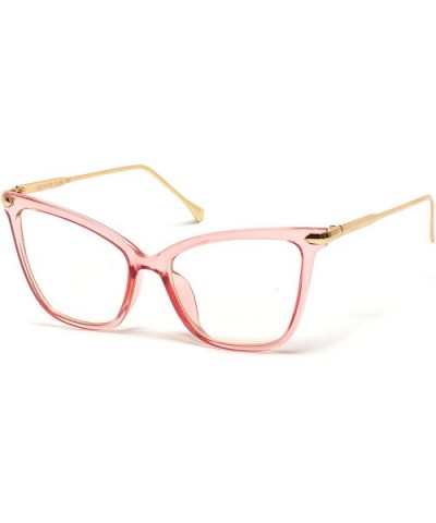 New Elegant Oversized Clear Cat Eye Glasses - Pink Clear & Gold Frame - CN18CC4NL08 $15.97 Aviator