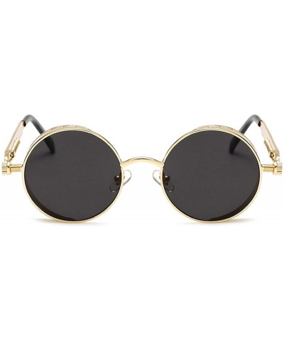 Metal Steampunk Sunglasses Men Women Round Glasses Brand Design Vintage Sunglasses - 3 - CZ18W7YEMCA $19.87 Round