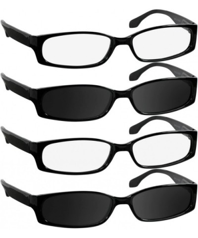 Reading Glasses Men Women Dura Tight - 2 Black 2 Sun Black - CR1880E3MO8 $17.17 Rectangular