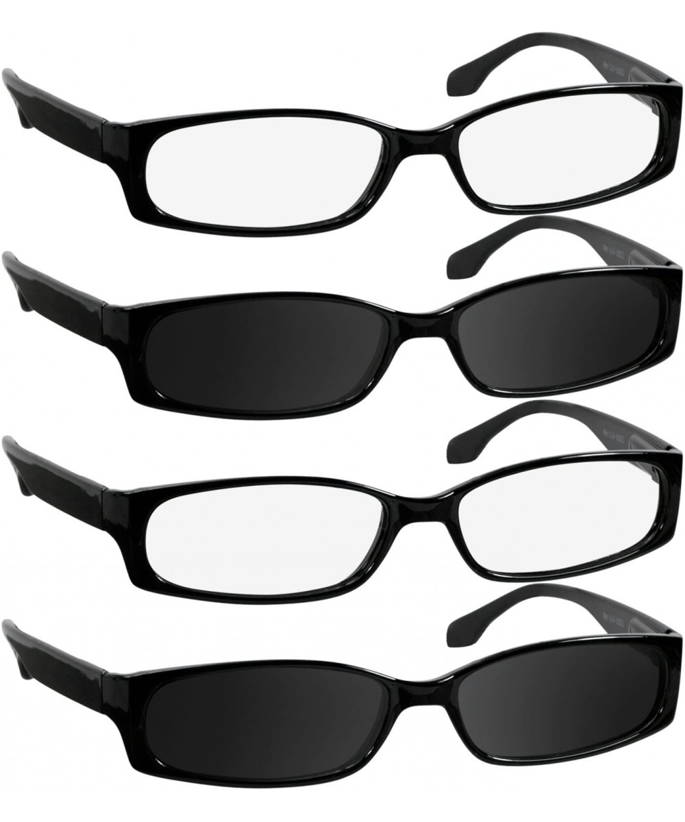 Reading Glasses Men Women Dura Tight - 2 Black 2 Sun Black - CR1880E3MO8 $17.17 Rectangular