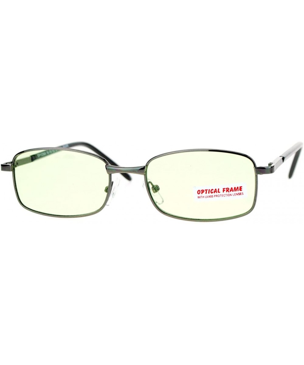 Small Metal Frame Sunglasses Rectangular Spring Hinge Unisex UV 400 - Gunmetal - CD126XPY50D $6.73 Rectangular