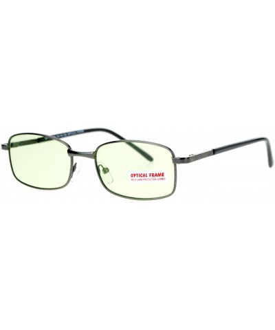 Small Metal Frame Sunglasses Rectangular Spring Hinge Unisex UV 400 - Gunmetal - CD126XPY50D $6.73 Rectangular