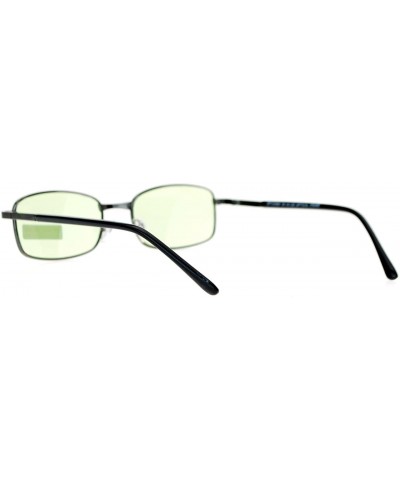 Small Metal Frame Sunglasses Rectangular Spring Hinge Unisex UV 400 - Gunmetal - CD126XPY50D $6.73 Rectangular