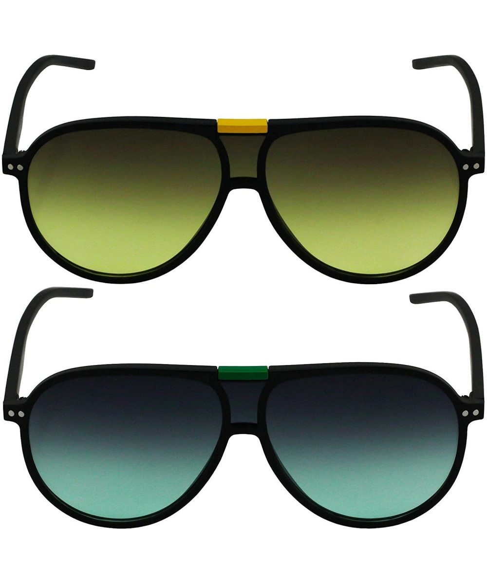 Classic Retro Hot Aviator Oceanic Gradient Lens Mens Womens Sunglasses - CY18WC0DRC9 $9.25 Aviator