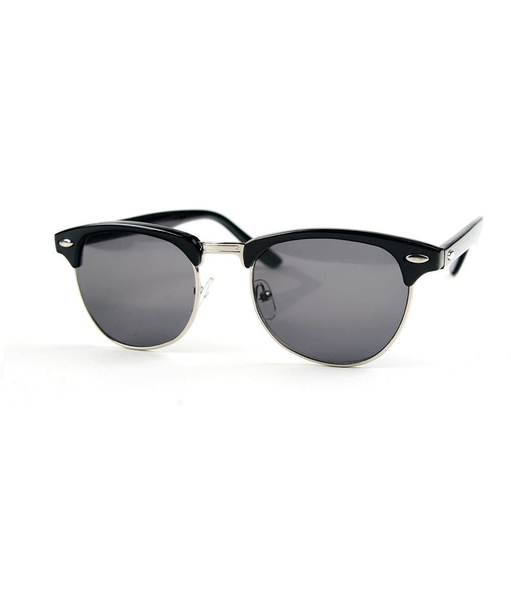 Classic Half Frame Rim Inspired Clubmaster Wayfarer Sunglasses P1233 - Tortoise-smoke Lens - C011JEIL3R5 $7.36 Wayfarer