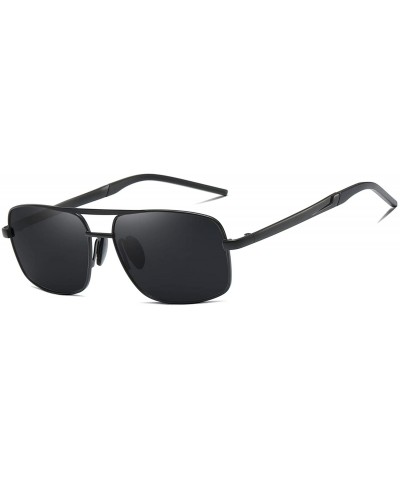 Polarized Square Sunglasses for Men Retro Classic sun glasses Women - Black Grey - C91929WOQK4 $11.28 Sport
