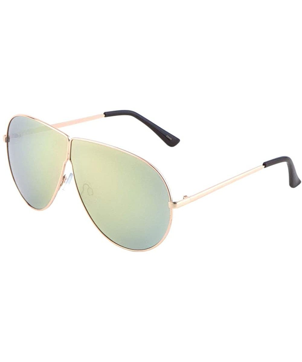 Color Mirror Bridgeless Round Aviator Sunglasses - Rose Gold - CW190OMDDMO $10.49 Aviator