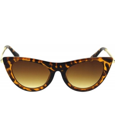 Womens Mod Metal Arm Chic Gothic Plastic Cat Eye Sunglasses - Brown - CV18R52E957 $8.65 Cat Eye