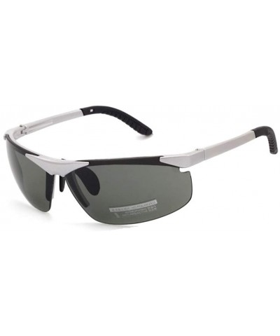 Aviator Polarized SUnglasses Men's Goggles Driver Driving Eyewear HD Lenses With Case - Silver Grey - CY18KQ9UZHT $13.23 Aviator