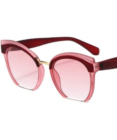 Fashion Cat Eye Sunglasses Women Retro Transparent Frame Brand - B - CH18RLZ85T3 $4.66 Cat Eye
