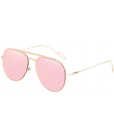 Vintage Round Sunglasses 50s Round Frame with UV400 for Men and Women Retro - Pink - CU18DMN03R5 $11.87 Round