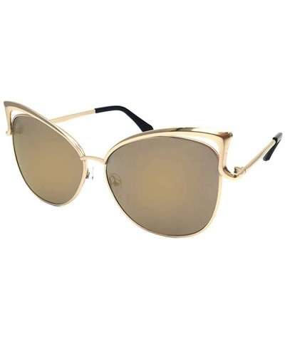 Stylish Sunglasses for Men Women 100% UV protectionPolarized Sunglasses - Gold - CK18S0TQUXZ $6.84 Wrap