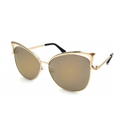 Stylish Sunglasses for Men Women 100% UV protectionPolarized Sunglasses - Gold - CK18S0TQUXZ $6.84 Wrap