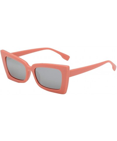 Square Sunglasses Boyfriend Style Horned Rim Thick Plastic Sunglasses - E - CZ190NCAYW5 $6.68 Square
