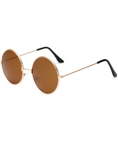 Vintage Round Polarized Hippie Sunglasses for Men Women 8color Available - Brown - C218H3QLQH0 $7.12 Round