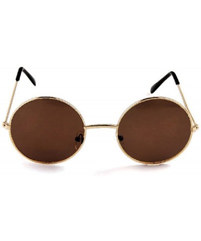 Vintage Round Polarized Hippie Sunglasses for Men Women 8color Available - Brown - C218H3QLQH0 $7.12 Round