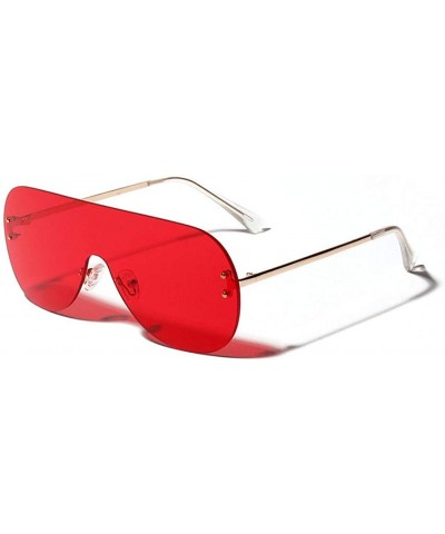 Colorful One Piece Rimless Transparent Sunglasses for Women Tinted Candy Colored Glasses - A - C818RUA5YGR $6.04 Oversized