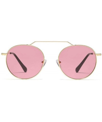 Retro Round Sunglasses Men Women Fashion Metal Frame Sun Glasses UV protection - Red - CN18ZZTO497 $13.13 Round