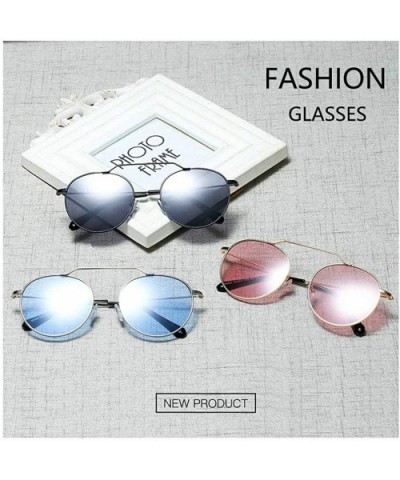 Retro Round Sunglasses Men Women Fashion Metal Frame Sun Glasses UV protection - Red - CN18ZZTO497 $13.13 Round