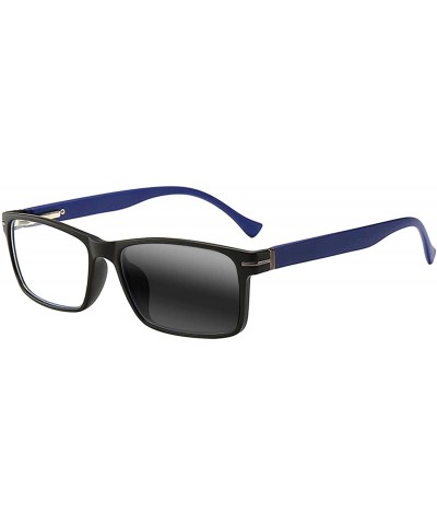 Mens Rectangular Progressive Multifocal Photochromic Rectangle Nerd Geek Reading Glasses - Blue - CX18T34X3NW $19.37 Rectangular