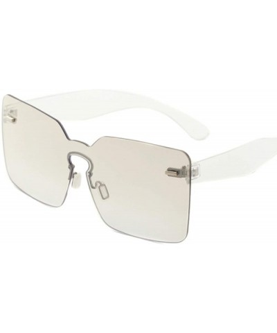 Square Oversized Sunglasses Rimless Glasses - CW18Y8O3OXR $16.61 Square