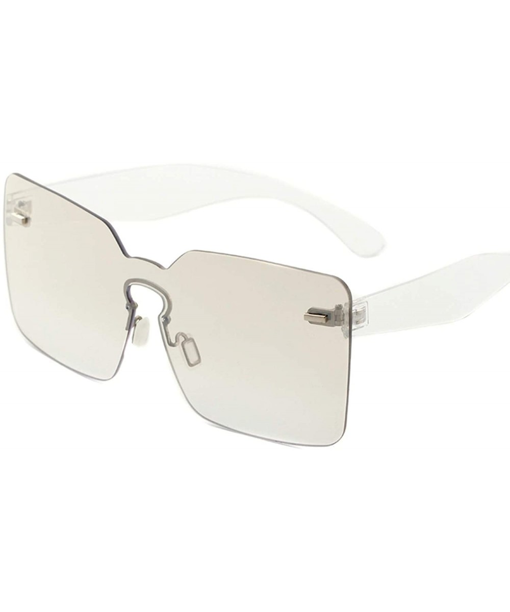 Square Oversized Sunglasses Rimless Glasses - CW18Y8O3OXR $16.61 Square