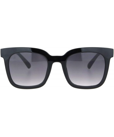 Womens Sunglasses Classic Square Frame Casual Fashion Shades UV 400 - Black (Smoke) - CF1958C4GYR $8.38 Square