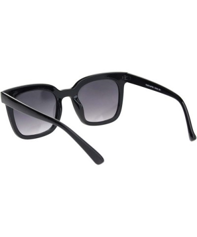 Womens Sunglasses Classic Square Frame Casual Fashion Shades UV 400 - Black (Smoke) - CF1958C4GYR $8.38 Square