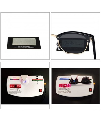 Polarized Sunglasses For Women And Men Semi Rimless Frame Retro Brand Sun Glasses AE0369 - Brilliant Black - CF18XKUMIEL $9.4...