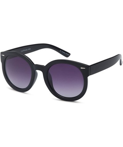 UV400 Womens Round CatEye Sunglasses with Design Fashion Frame and Flash Lens Option - CT185YK75XL $7.21 Butterfly