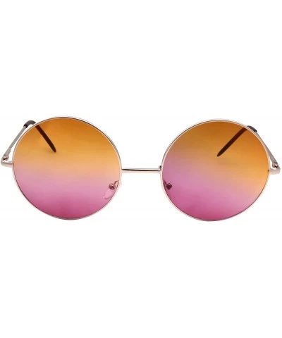 Dessert Flavor Inspired Hippie Retro Sunglasses 70's Oversize Circle Lens Round Lennon - Sherbert - CZ12OBW2OJH $9.00 Round