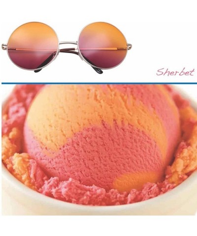 Dessert Flavor Inspired Hippie Retro Sunglasses 70's Oversize Circle Lens Round Lennon - Sherbert - CZ12OBW2OJH $9.00 Round