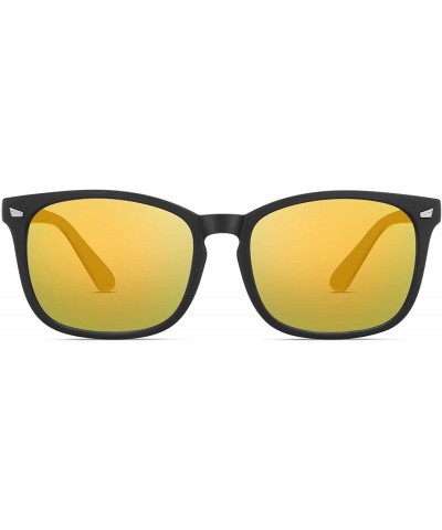 Classic Sunglasses for Men Women Trendy Sunglasses Color Mirror Lens Sun glasses - Yellow - CM18Z2WDRWW $5.45 Square