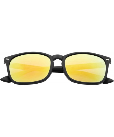 Classic Sunglasses for Men Women Trendy Sunglasses Color Mirror Lens Sun glasses - Yellow - CM18Z2WDRWW $5.45 Square