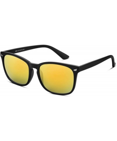 Classic Sunglasses for Men Women Trendy Sunglasses Color Mirror Lens Sun glasses - Yellow - CM18Z2WDRWW $5.45 Square