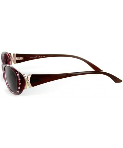 Solara" Rx-Able Full Reading Sunglasses (No Bifocal) with Crystals for Women (Purple w/Smoke +2.50) - CI11Z9RVEGF $22.63 Shield
