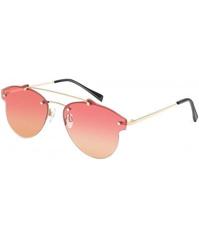 Classic Cat Eye Sunglasses for Women Oversized Metal Frame Mirrored - Kbrg-001 - C918OL8G73T $6.23 Rectangular
