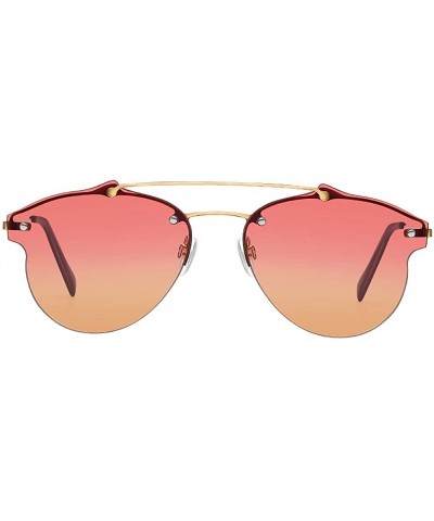 Classic Cat Eye Sunglasses for Women Oversized Metal Frame Mirrored - Kbrg-001 - C918OL8G73T $6.23 Rectangular