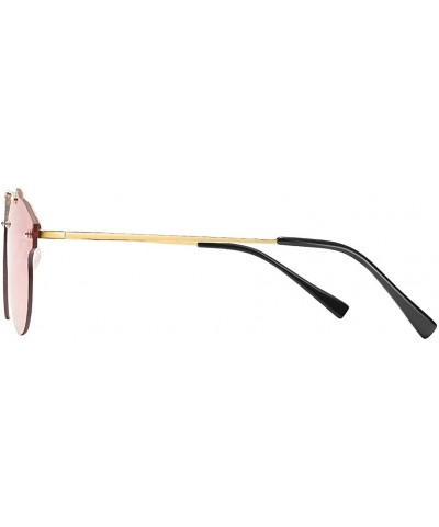 Classic Cat Eye Sunglasses for Women Oversized Metal Frame Mirrored - Kbrg-001 - C918OL8G73T $6.23 Rectangular