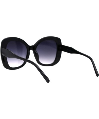 Womens Sunglasses Oversized Square Butterfly Celebrity Fashion Shades UV 400 - Black (Smoke) - CT195OO22C5 $6.38 Butterfly