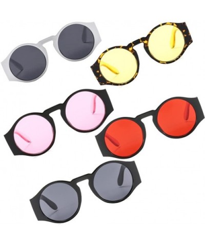 Round Sunglasses for Women Hippie Vintage Circle Frame - 04 Grey Lens/White Frame - CZ18GWW5WLI $10.50 Round