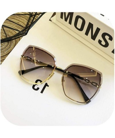 High Qulity Women's RimlSquare Sunglasses Metal Shades Fashion Luxury Sexy Brown Eyewear - Gradient Coffee - C118W2U2LLG $15....